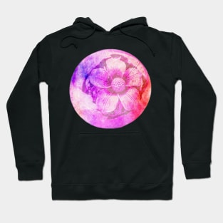 pink watercolor flower design Hoodie